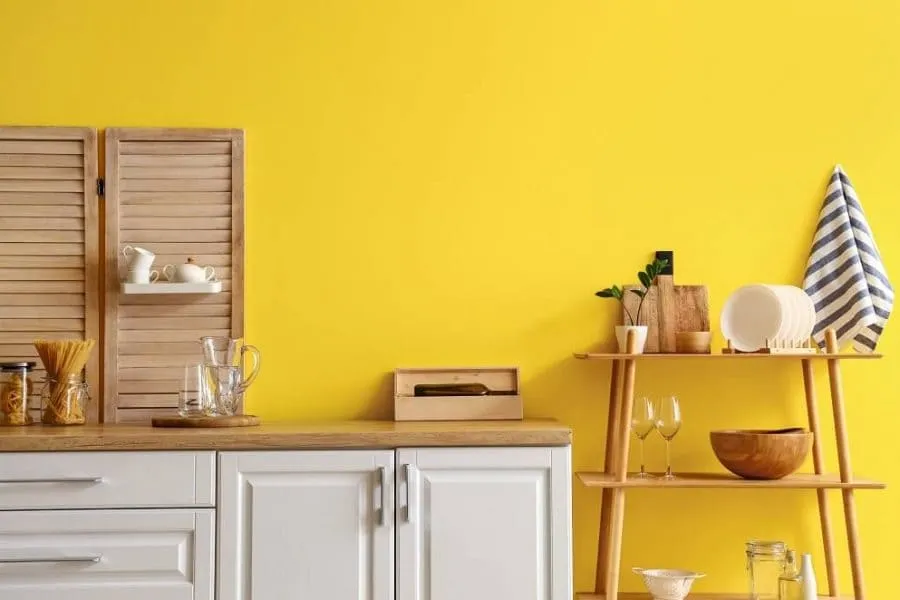 Birght Yellow Colours for Kitchen Walls
