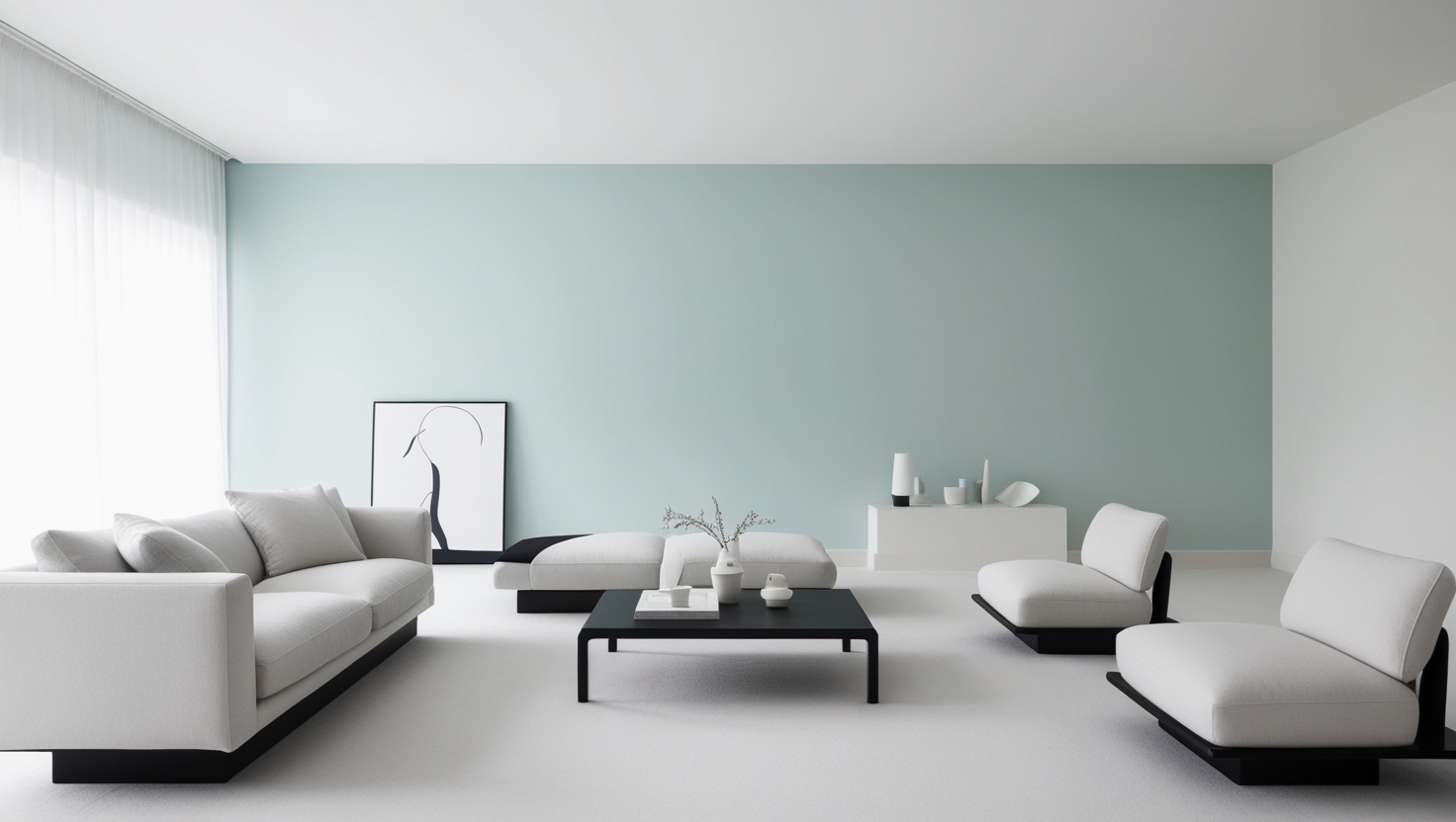 monochromatic accent wall