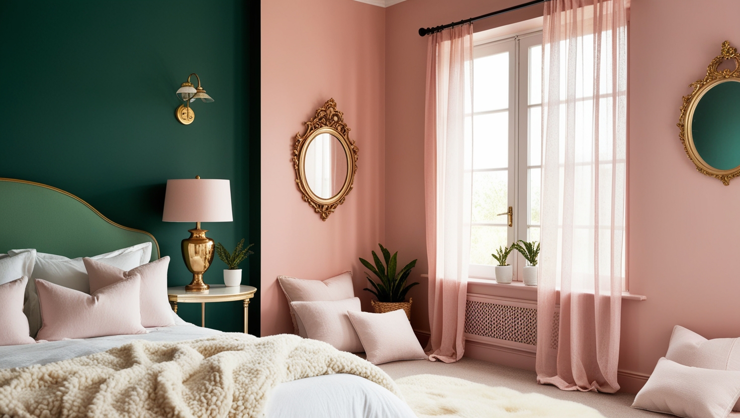 Emerald Green and Blush Pink