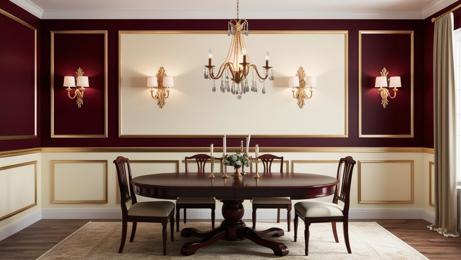 Why Burgundy, Cream, and Gold Wall Paints Work Together