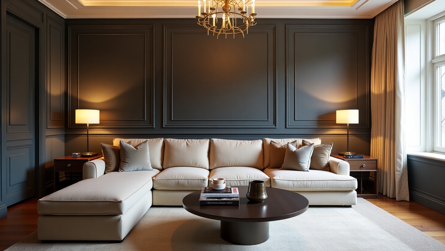 Charcoal and Cream Paint for Living Room