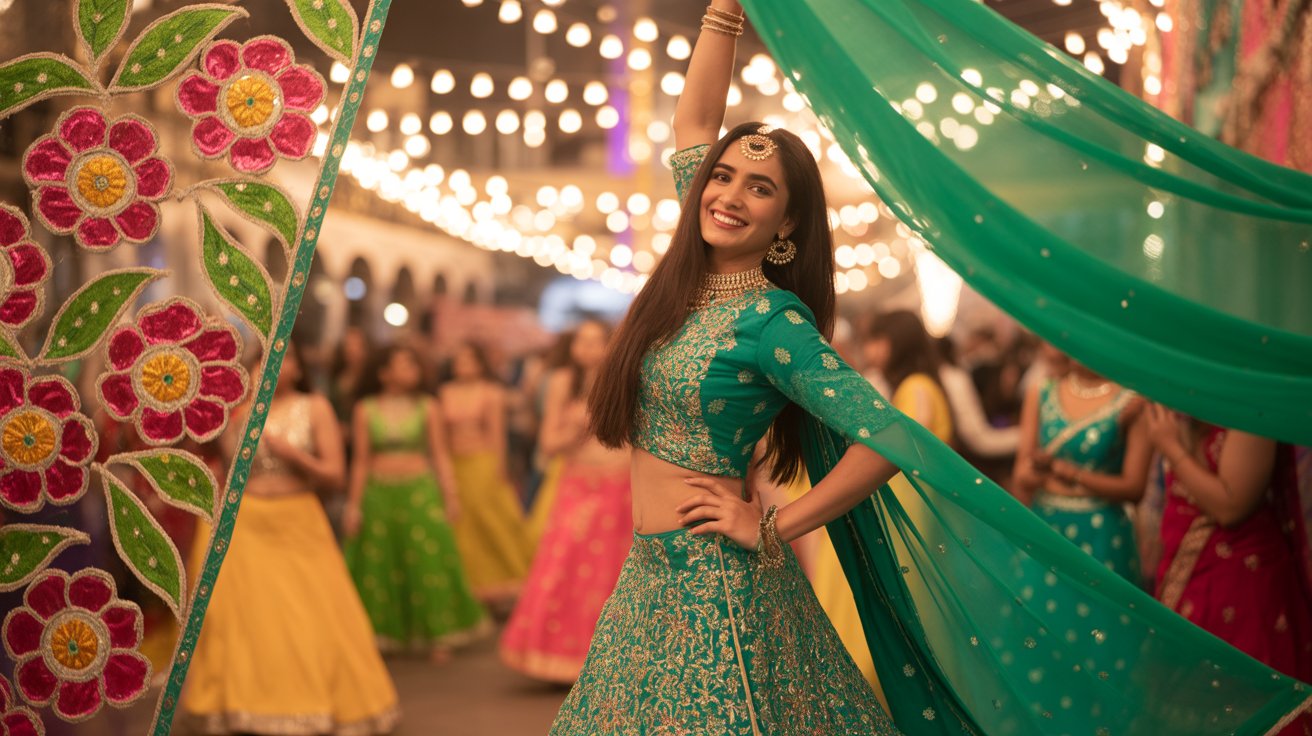 Peacock Green Colour for Navratri