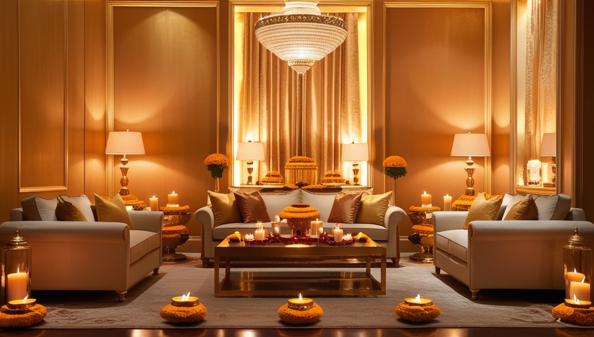 Luxurious home painted with premium paints and decorated for diwali celebration