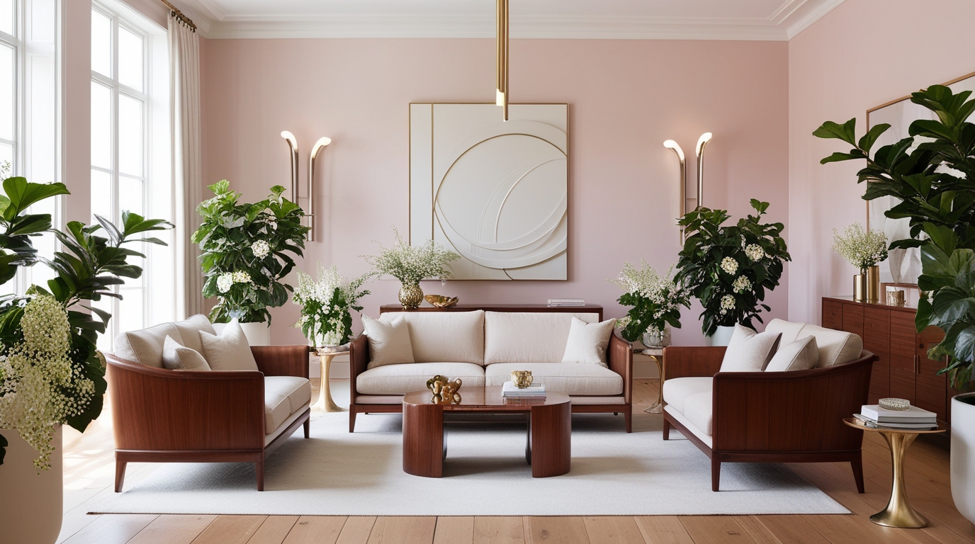 How to Style Living Rooms with Light Pink Walls