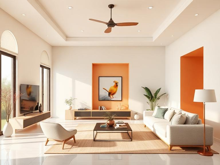 Fresh colour wall painting ideas for lively living rooms