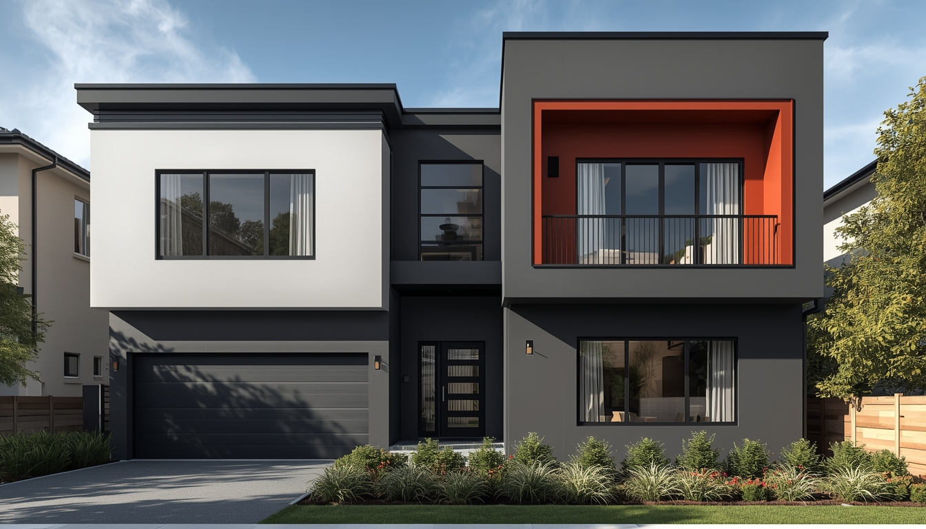 Two colour exterior house colours for visual structure