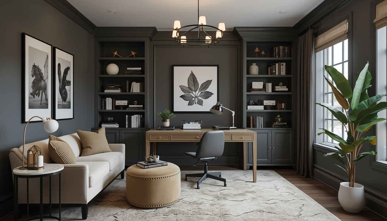 Deep Neutral Grey with Sandy Beige & Muted Olive