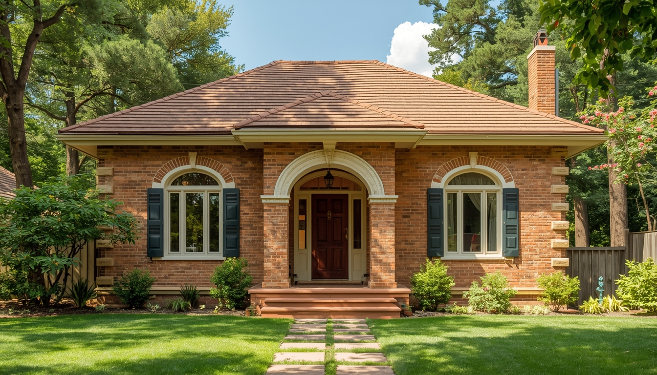 Rustic Brick with Apricot White