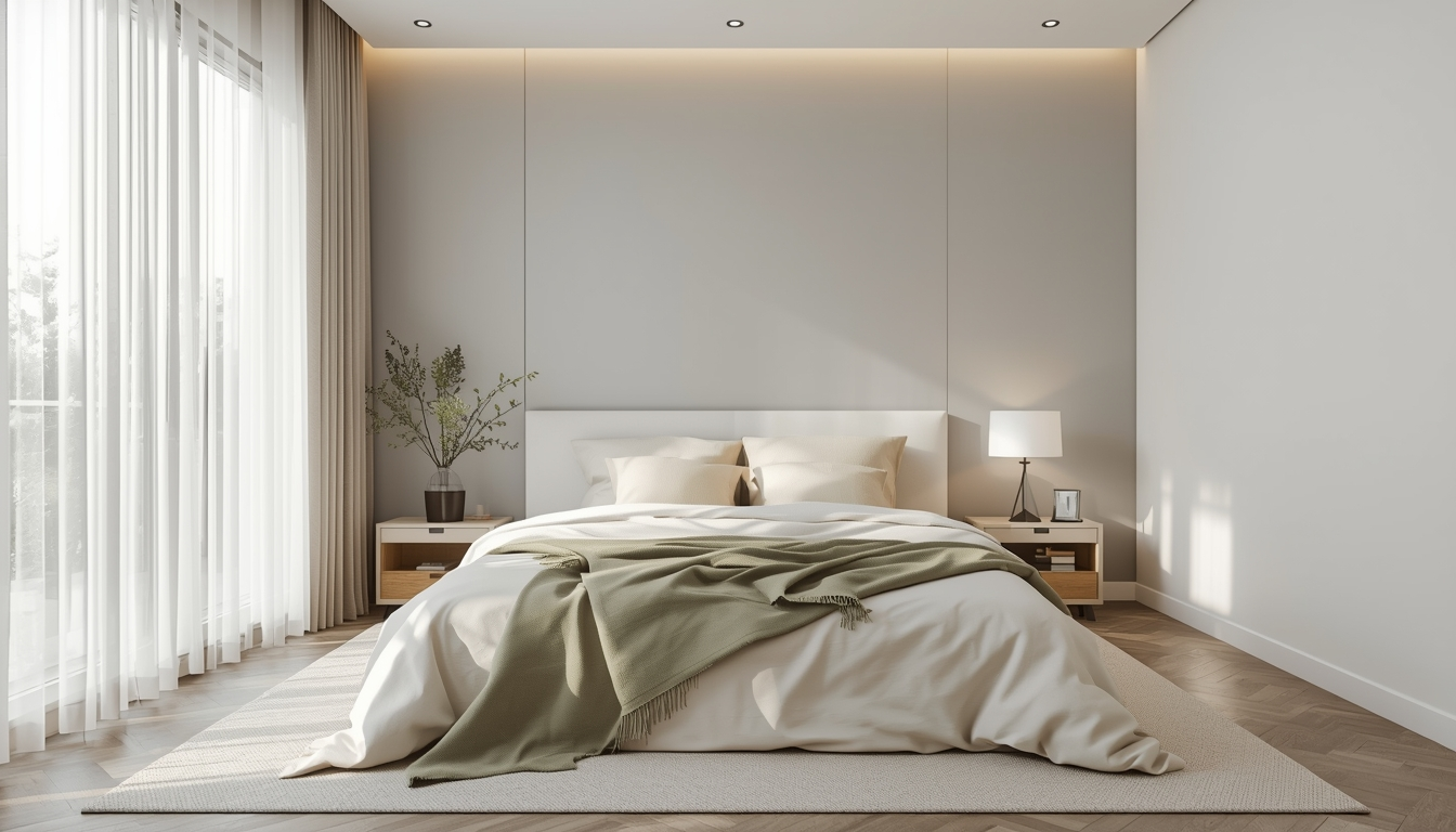 Light Grey with Creamy Beige & Earthy Green