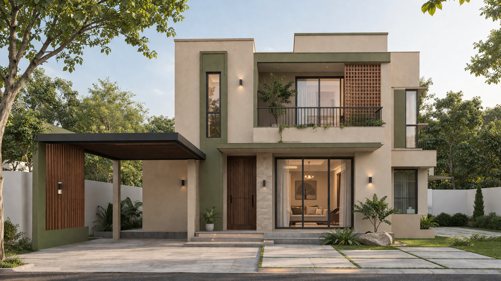 Green & Beige – Nature-Inspired Elegance