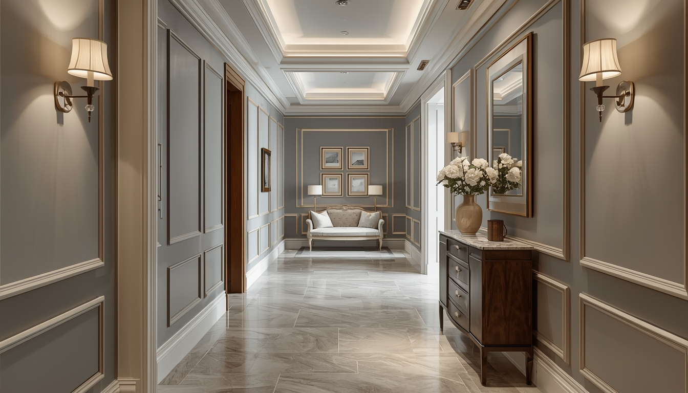 Cool Grey with Golden Beige & Soft Sage