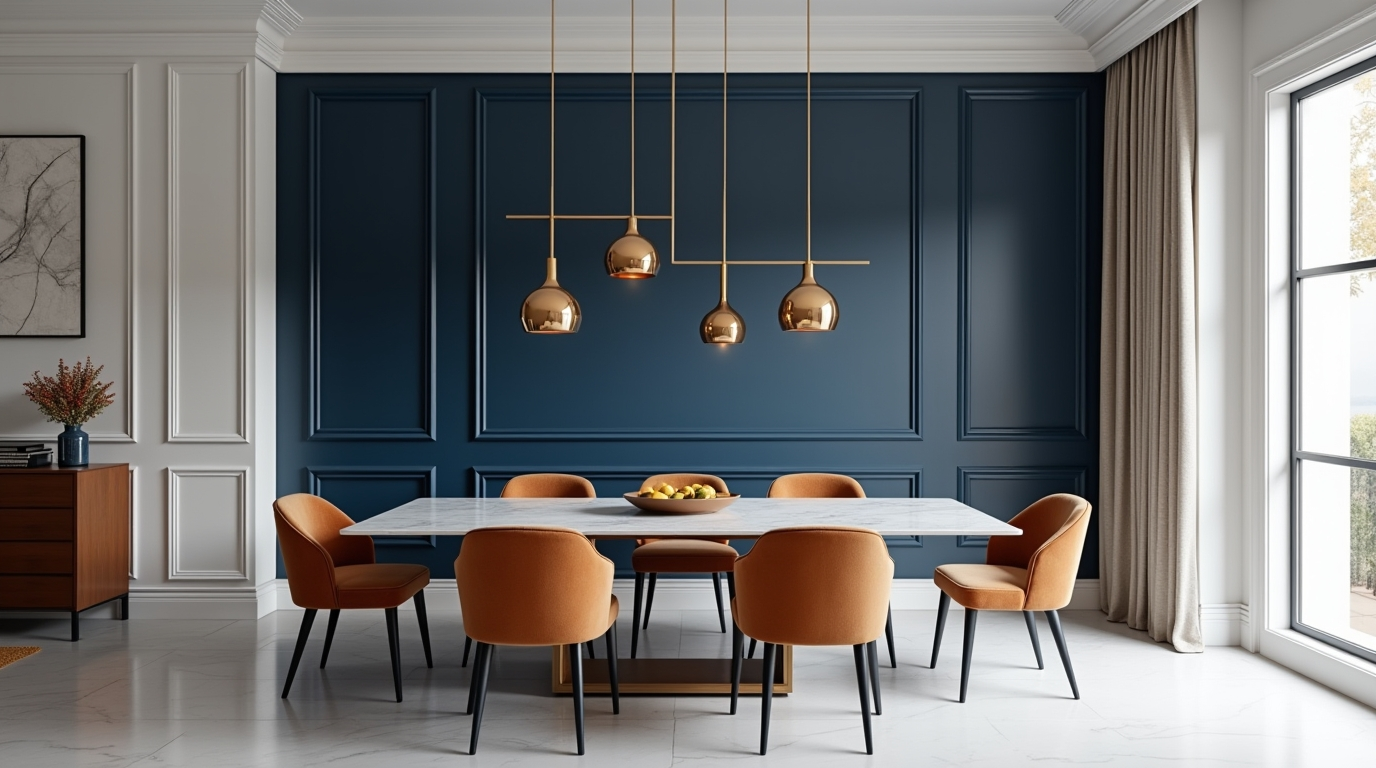 Deep Grey-Blue and Warm White