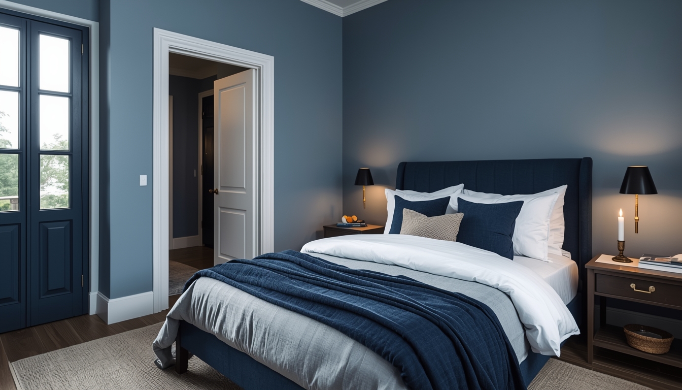 Bedroom Blue Wall