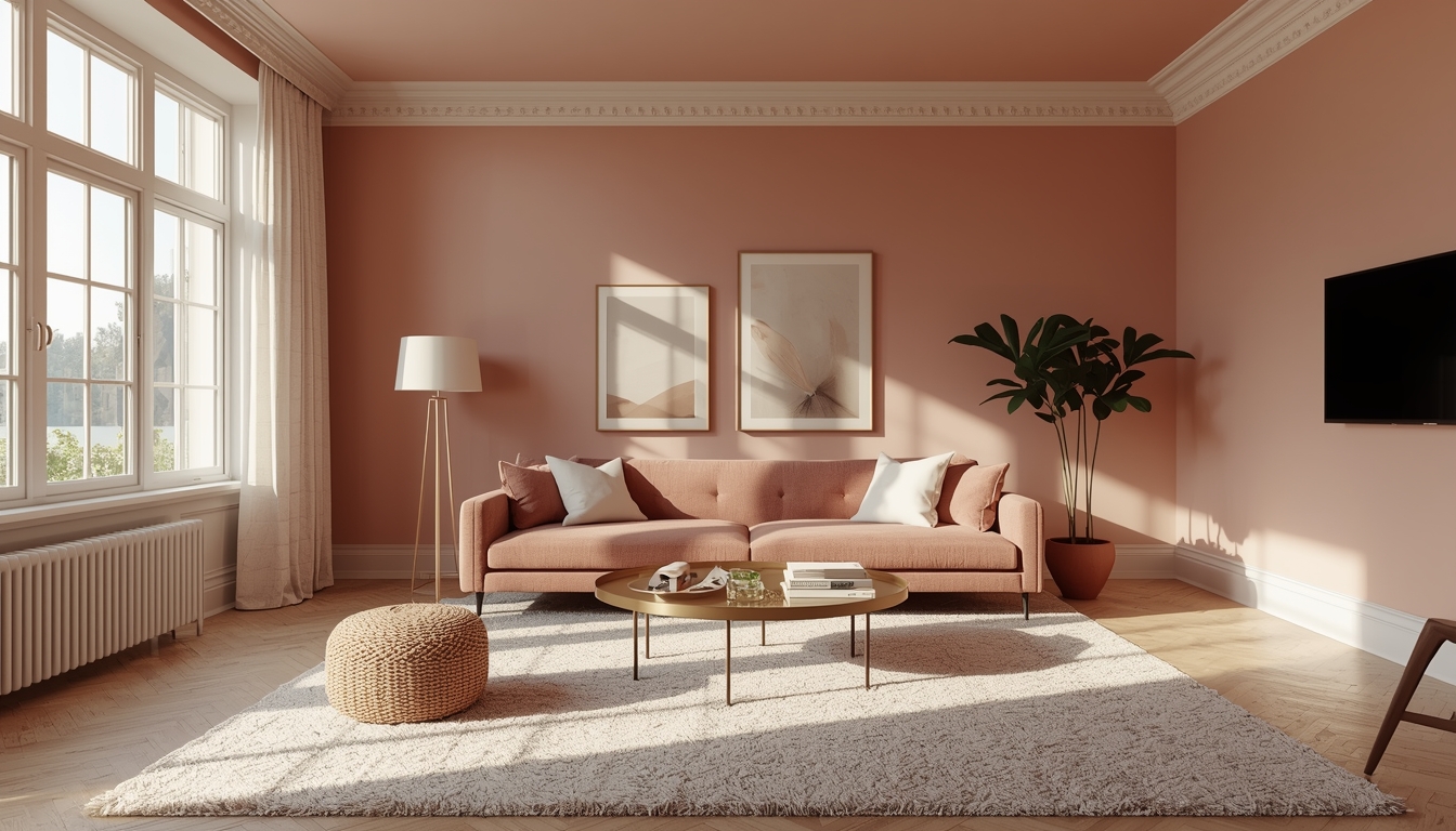Pink Wall Living Space