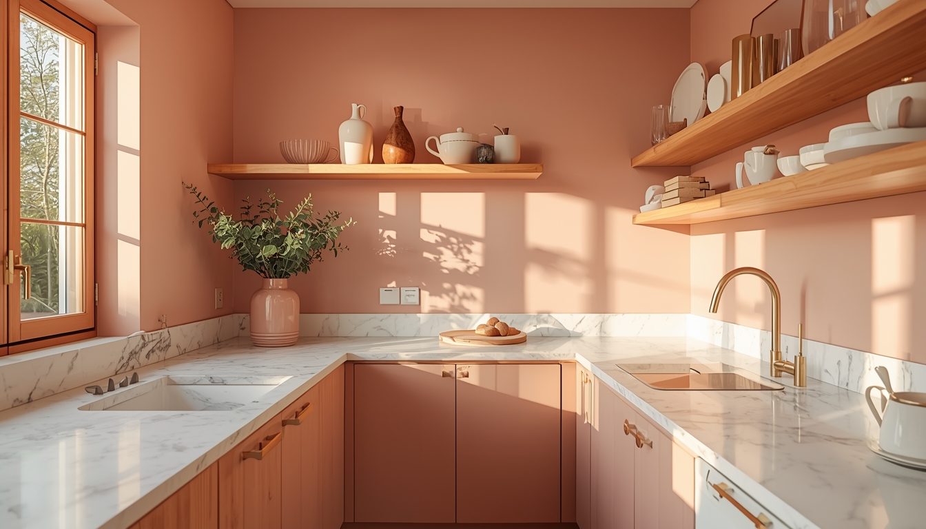 Kitchen Pink Wall