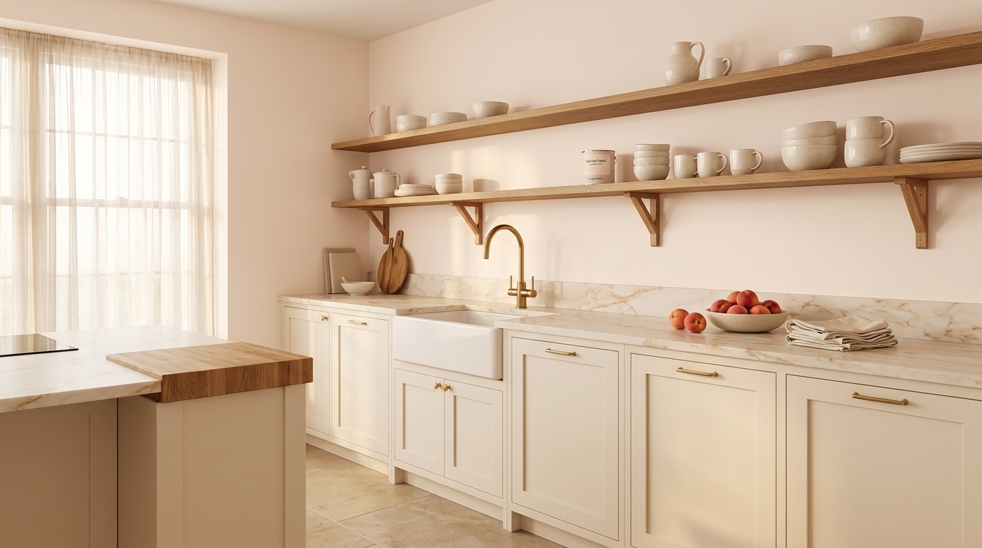 Delicate Peach Kitchen Wall Paint