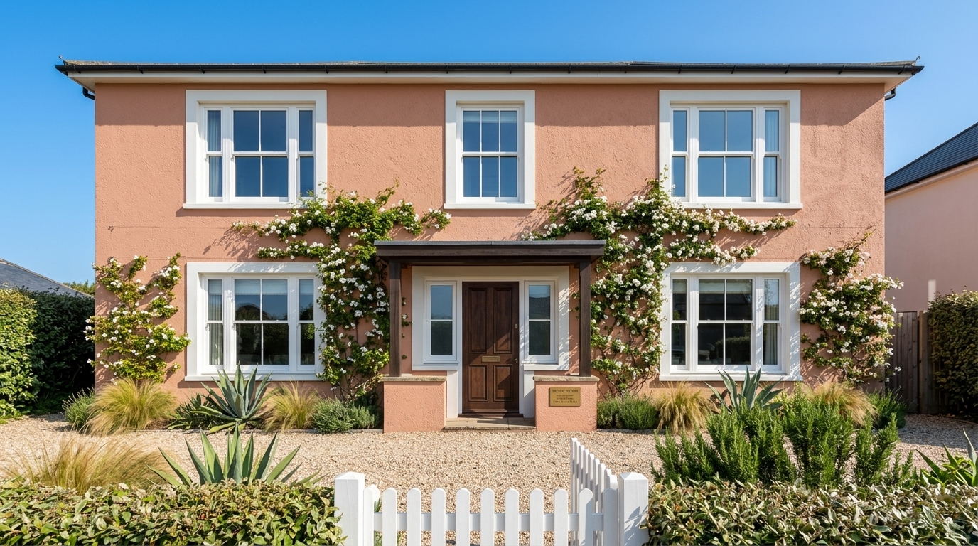 Exterior Petite Peach Wall Paint Colour