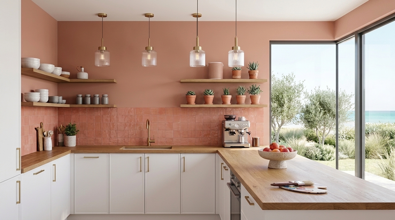 Kitchen Petite Peach Wall Paint Colour