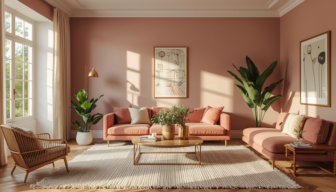 Caress Pink Living Room Wall