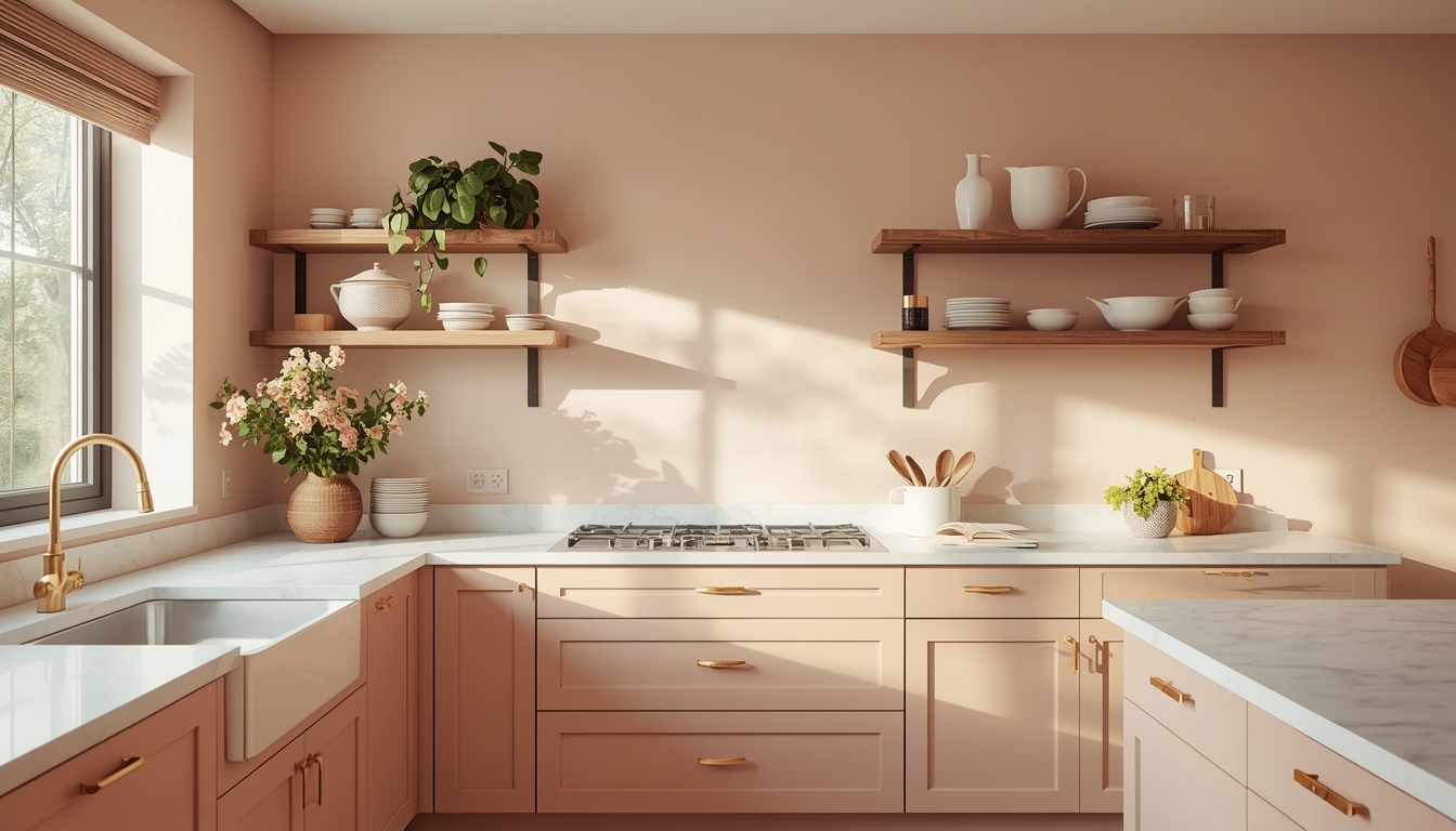 Kitchen Caress Pink Wall