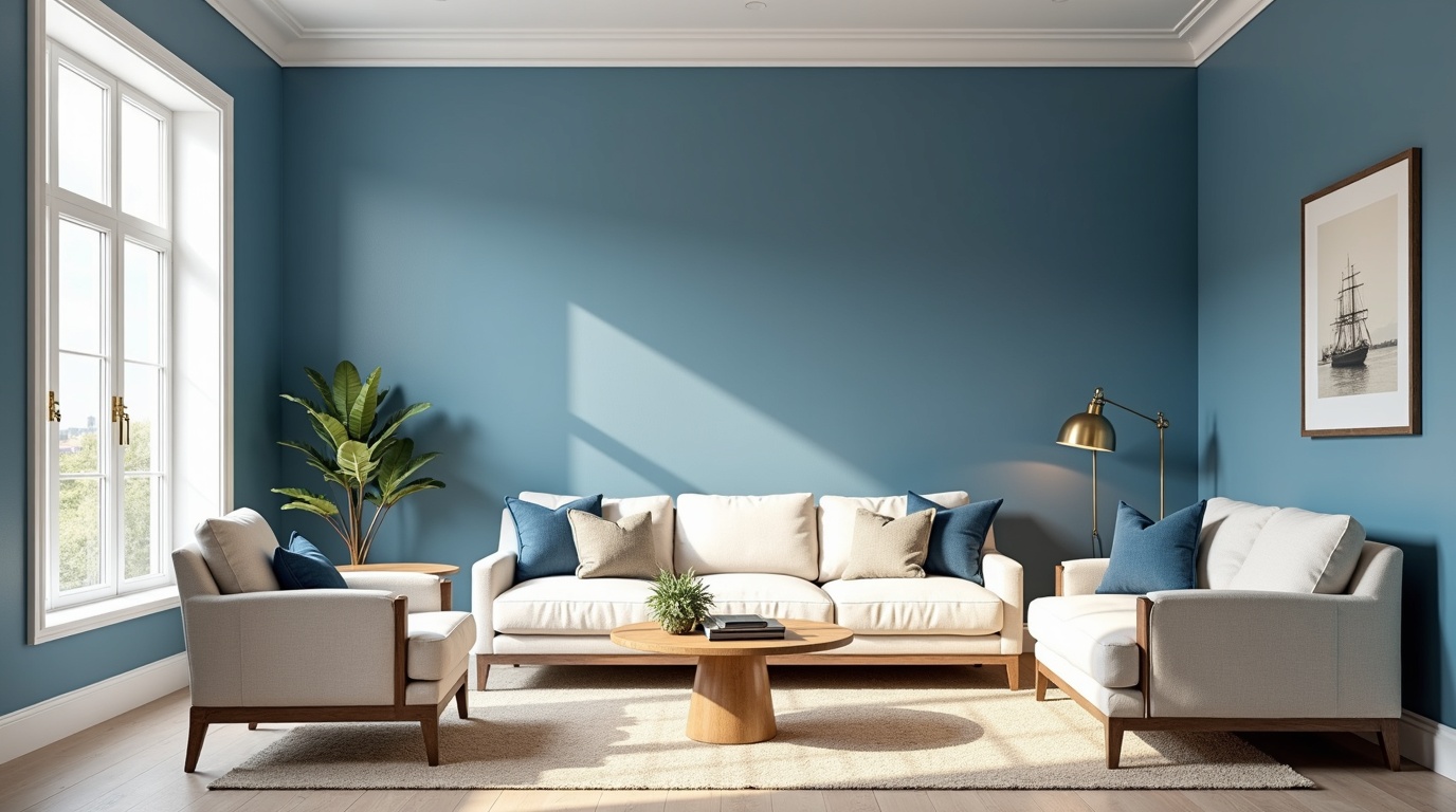 Living Room - Crispy Blue Wall