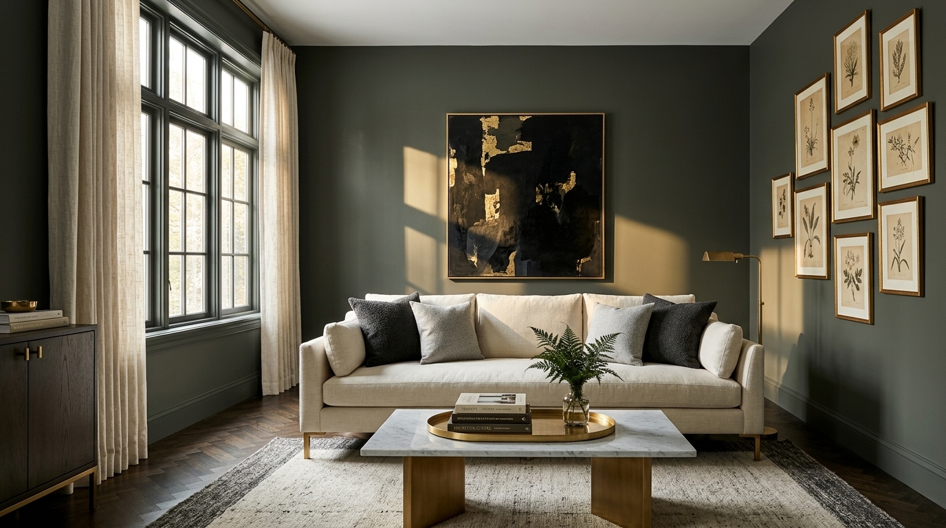 Graphite Living Room Wall Paint