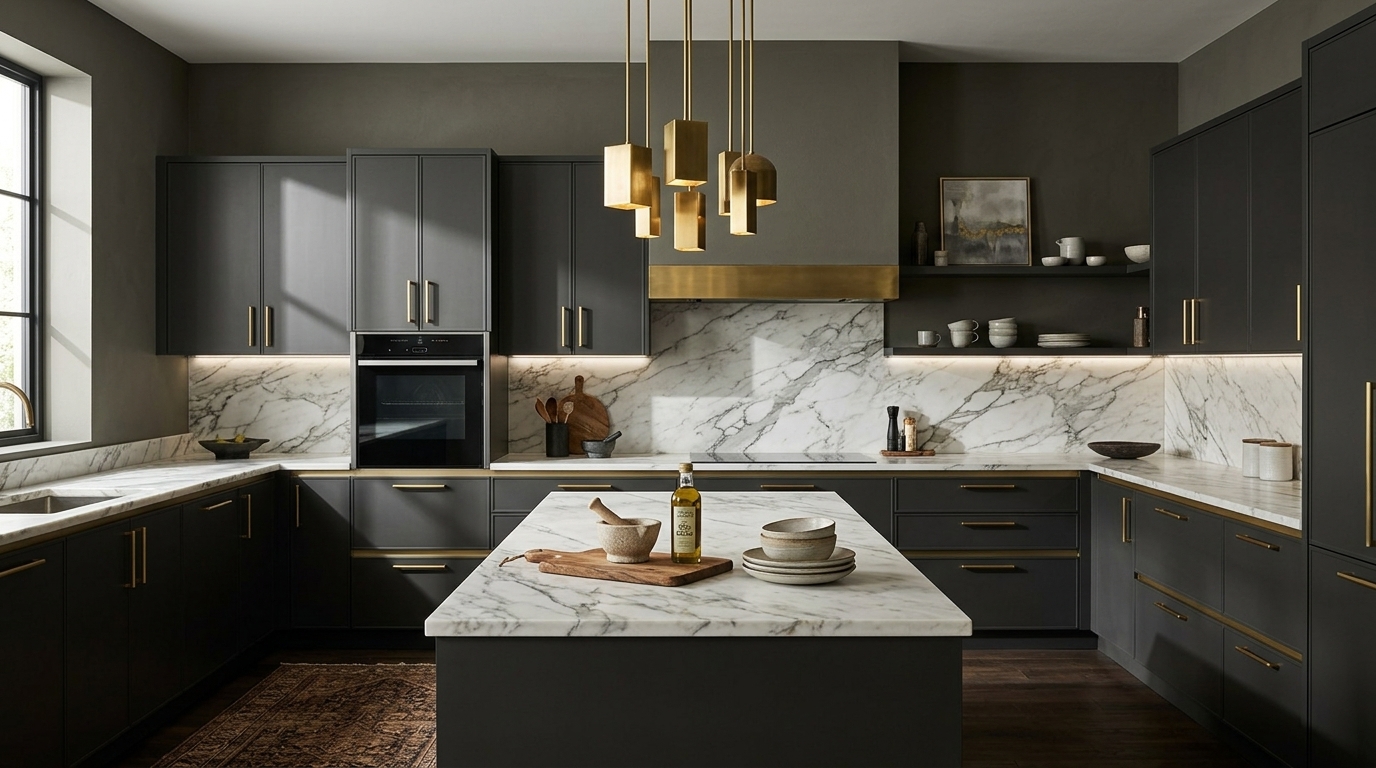 Smooth Grey Interior Wall Paint Kitchen