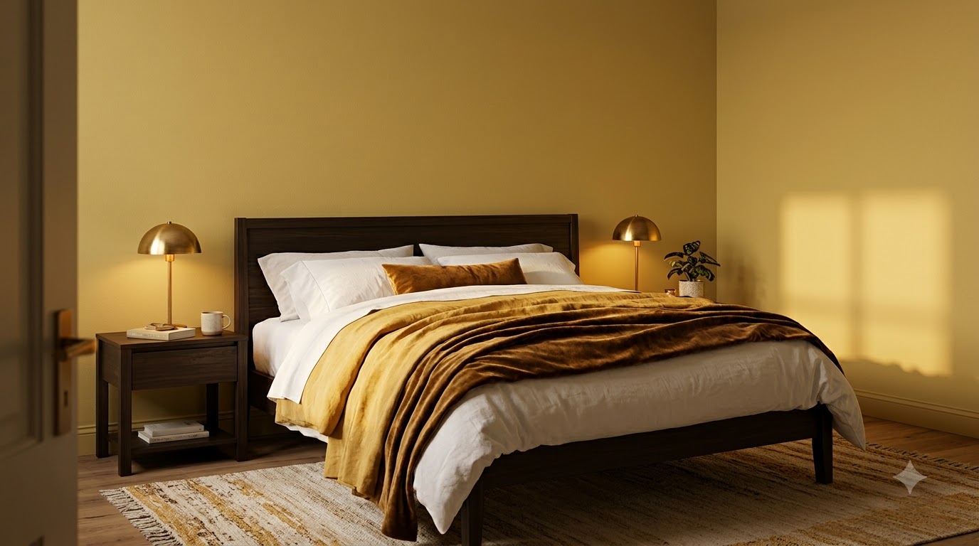 Bedroom Bake Gold Wall Paint Colour