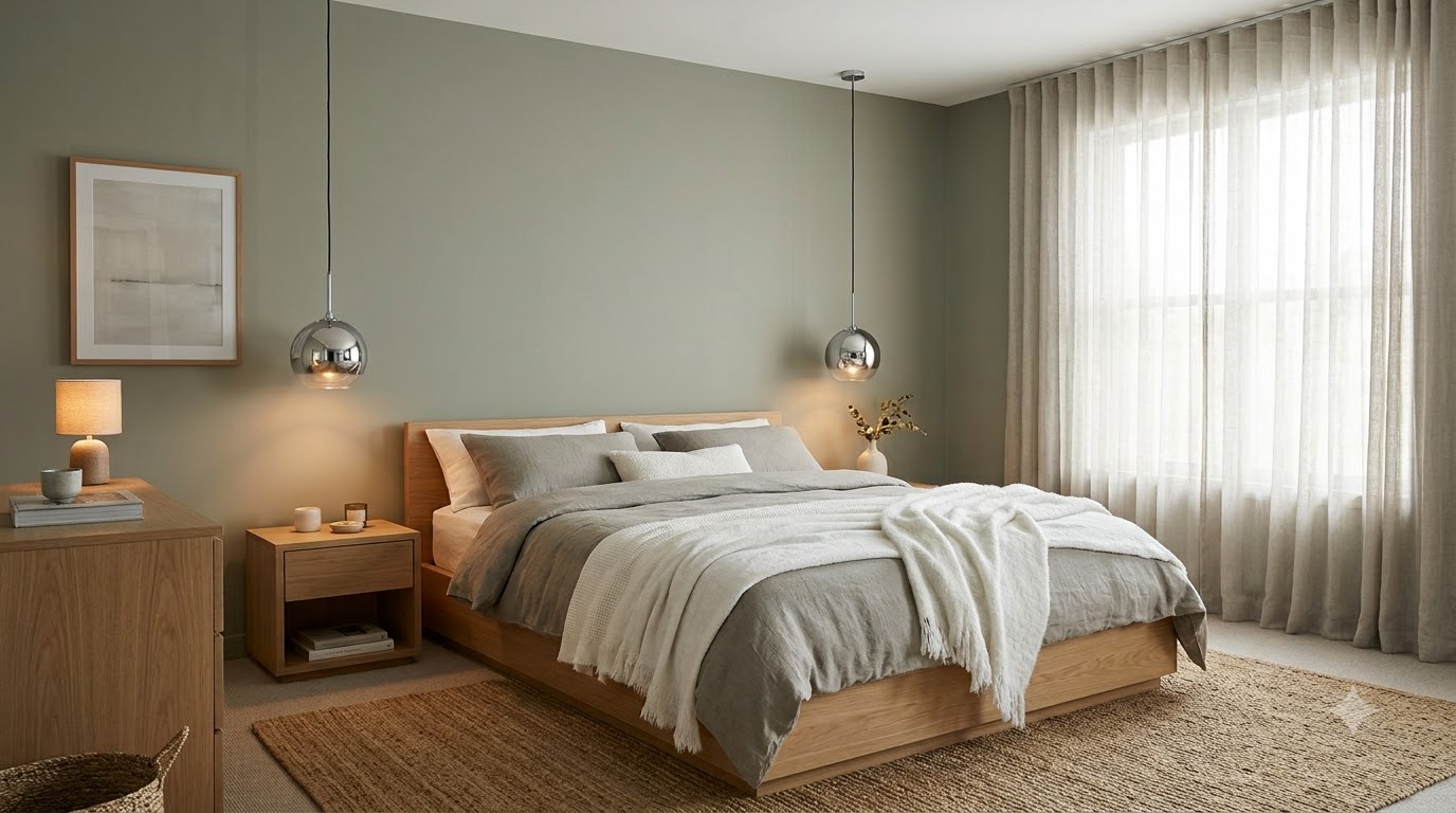 Flannel Grey Bedroom Wall Paint