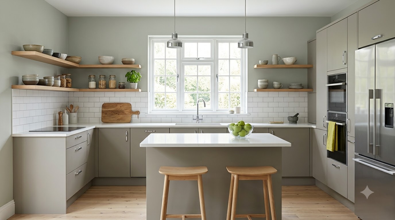 Flannel Grey Kitchen Wall Paint