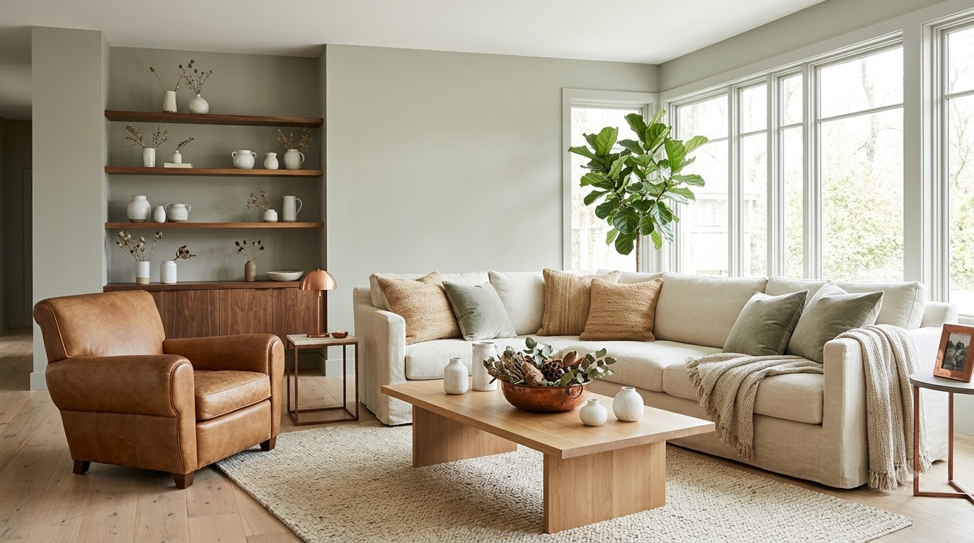 Flannel Grey Living Room Wall Paint