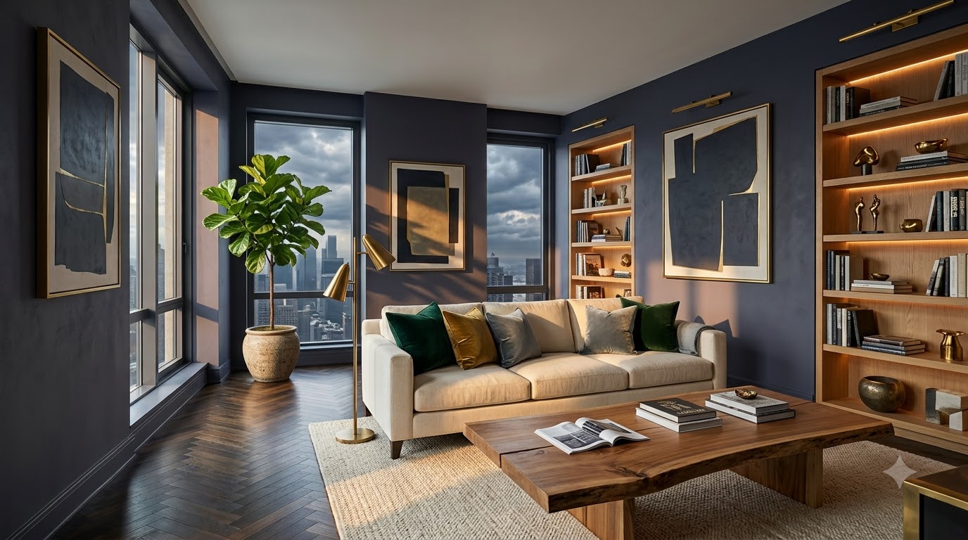 Stormy Skies Shade Living Room Wall Paint