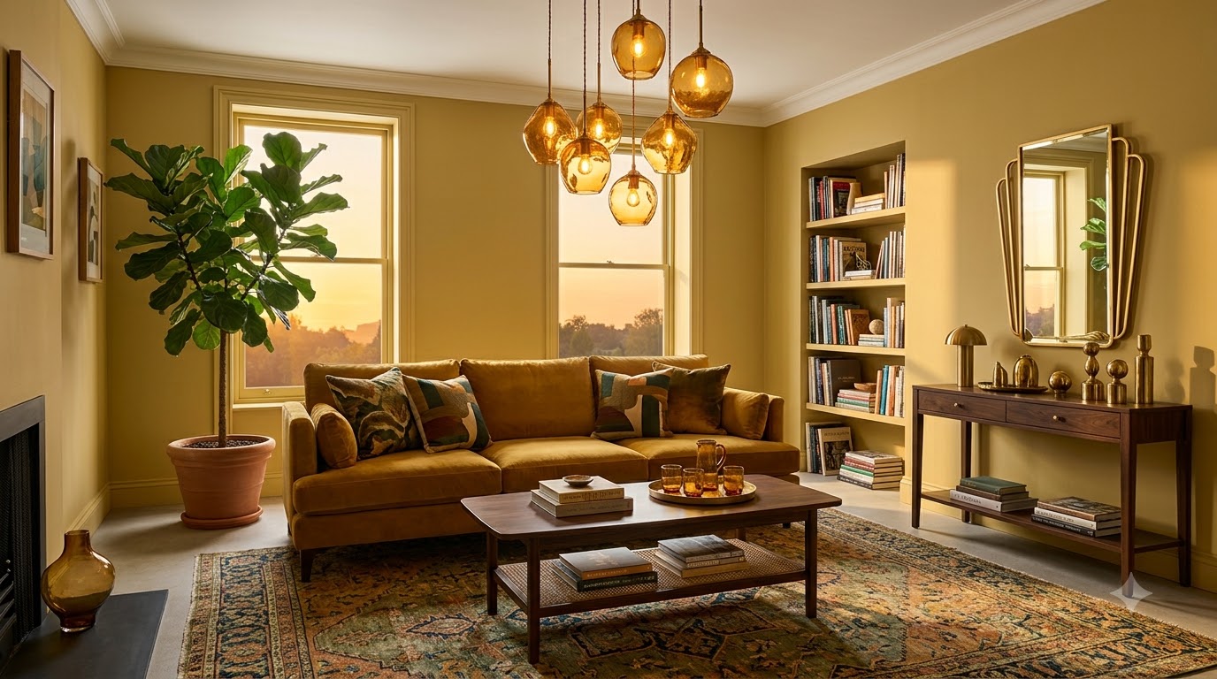 Living Room Bake Gold Wall Paint Colour