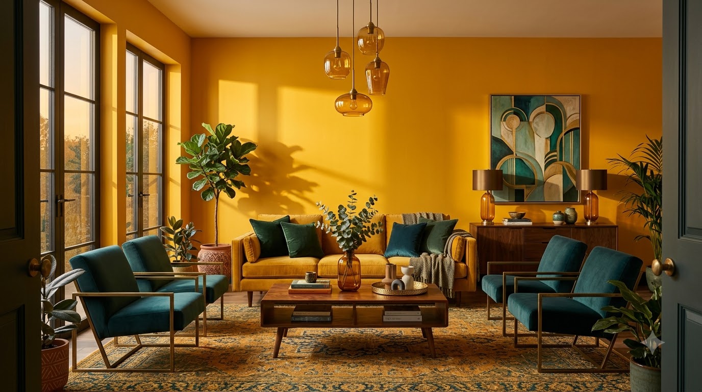 Gold Finger Living Room Wall Paint
