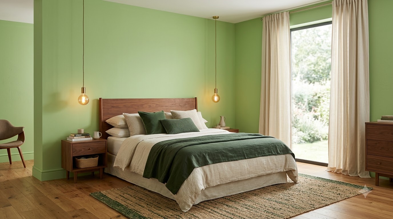 Merry Green Bedroom Wall Paint