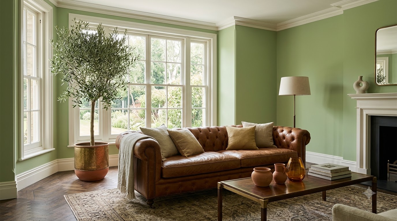 Merry Green Living Room Wall Paint