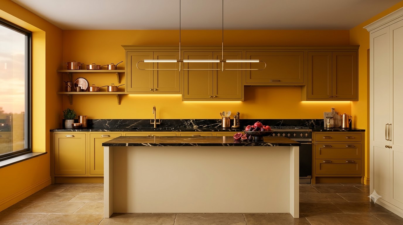 Gold Finger Kitchen Wall Paint