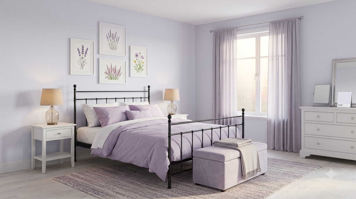 Bedroom Chaste Lavendar Wall Paint