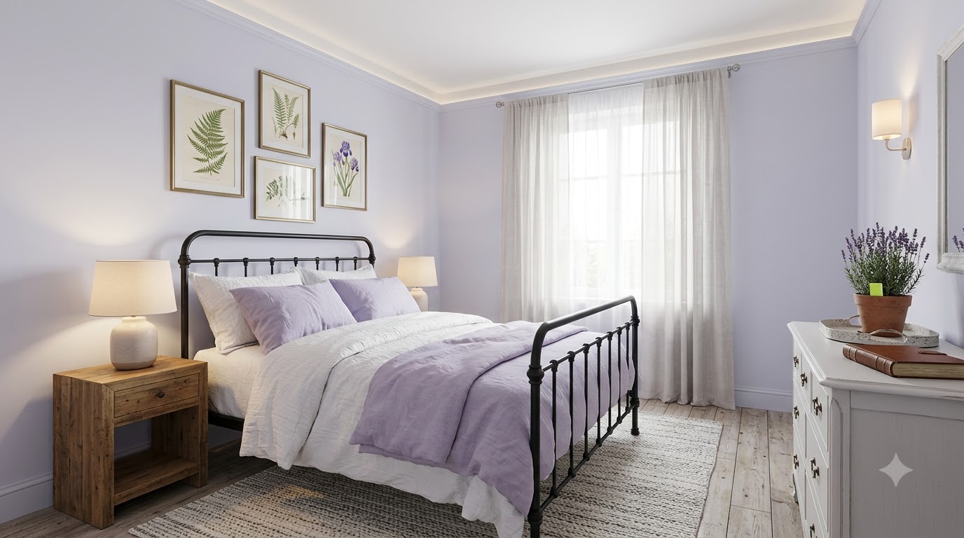 Bedroom Mystic Iris Lavender Wall Paint