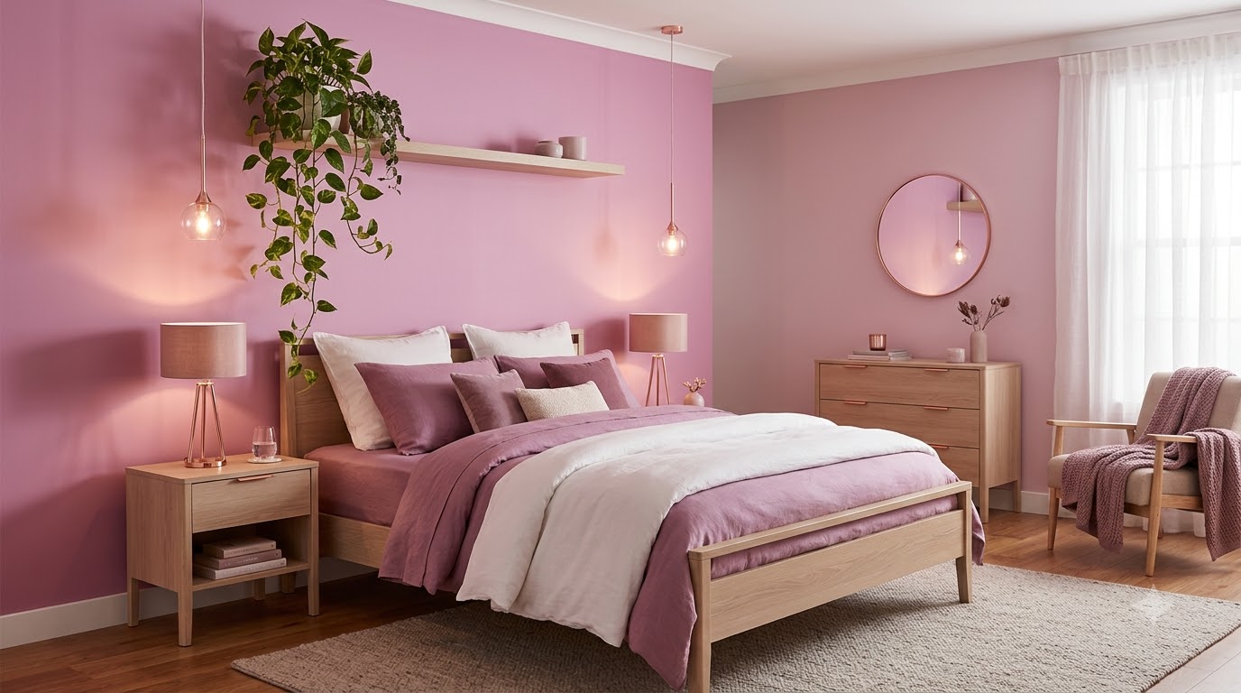 Bedroom Pink Pirouette Shade Wall Paint