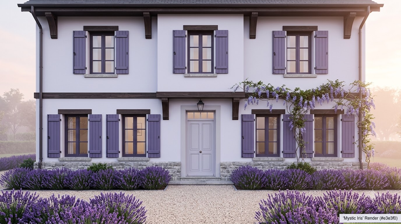 Exterior Home Mystic Iris Lavender Wall Paint