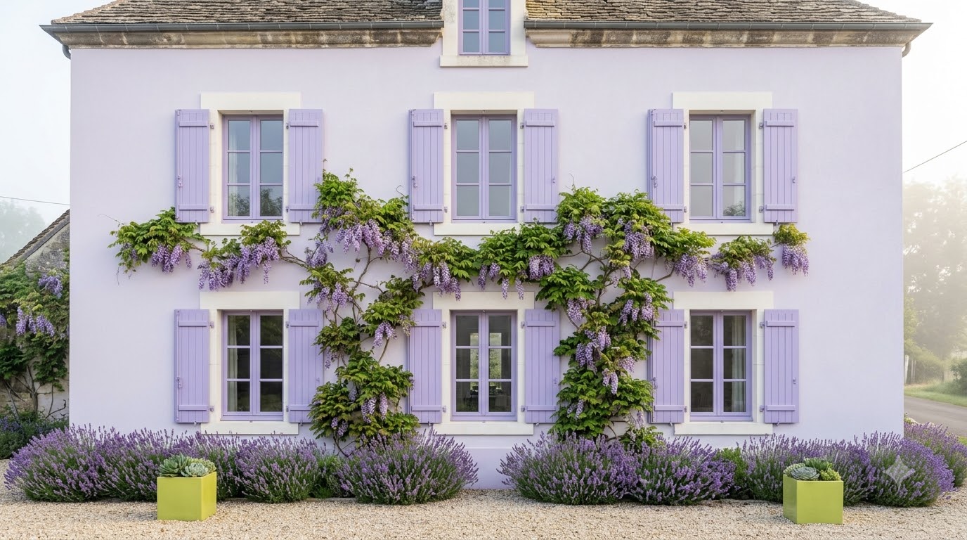 Exterior House Chaste Lavendar Wall Paint