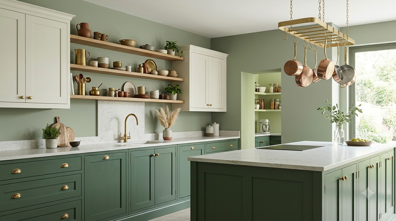 Kitchen Pampas Grass Green Wall paint