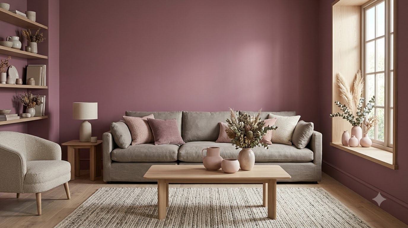 Living Room Pink Pirouette Shade Wall Paint
