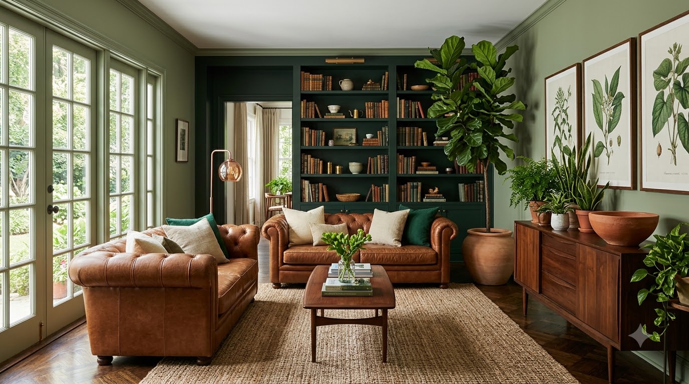 Living room Pampas Grass Green Wall paint