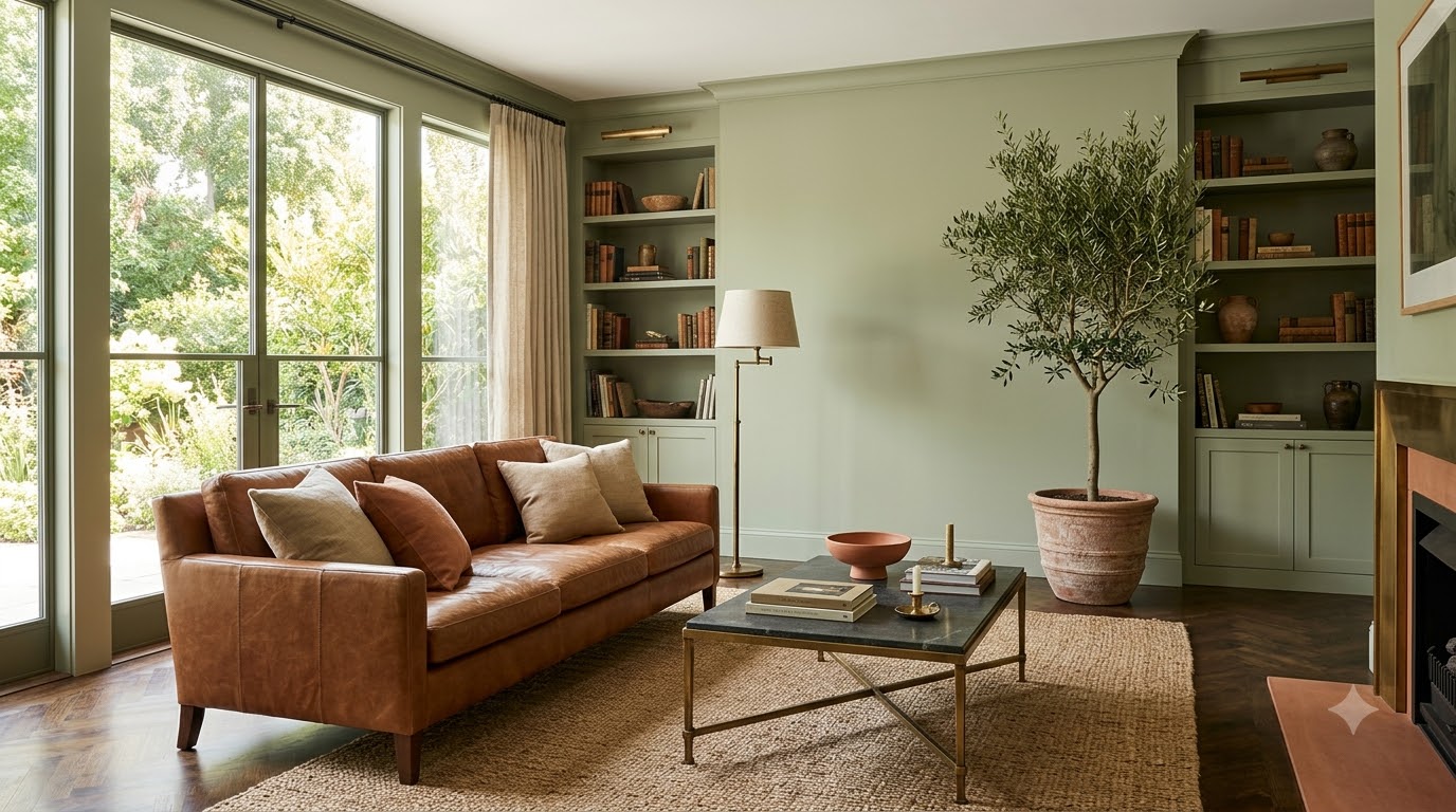 Manor Green Living Room Wall Paint