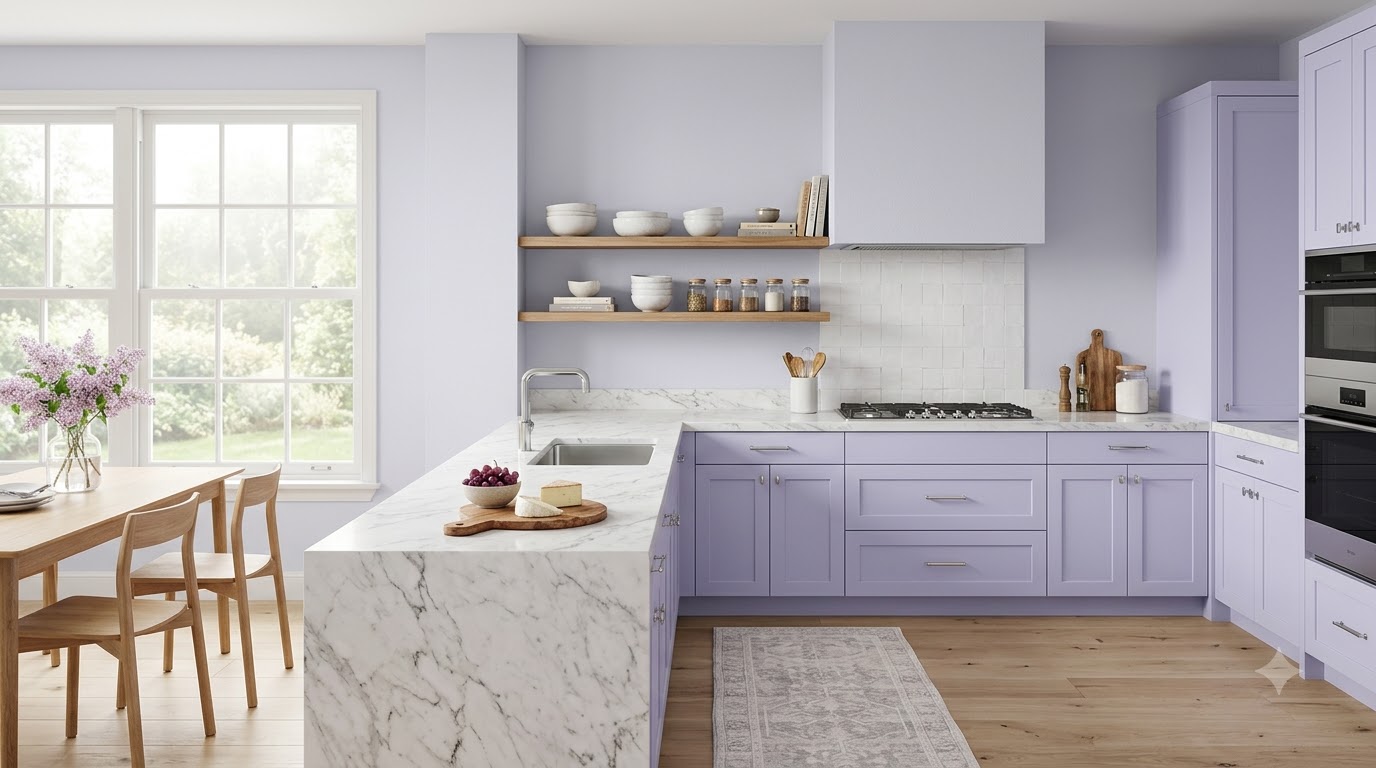 Modern Kitchen Mystic Iris Lavender Wall Paint
