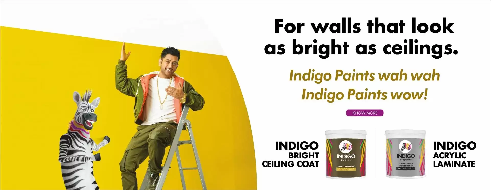 Indigo Bright Ceiling Coat & Acrylic Laminate Banner